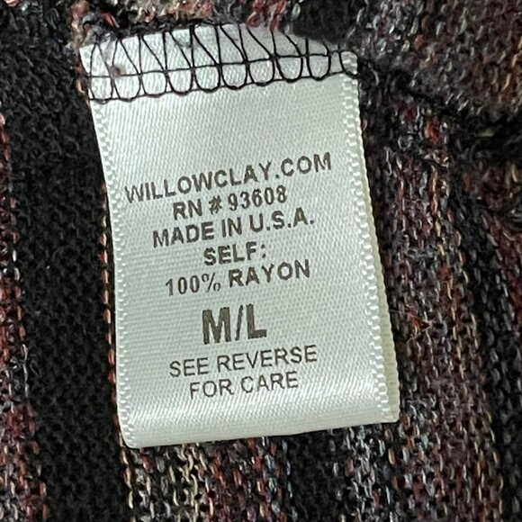 Willow & Clay Size Medium/Large Purple Striped Open-Front Cardigan - Picture 7 of 9